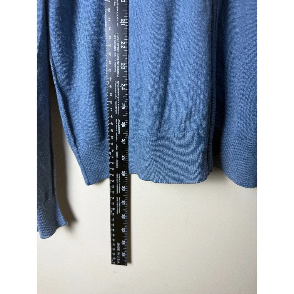 Banana Republic Luxury Blend Full Zip Sweater Mens M Blue Silk Cashmere Blend